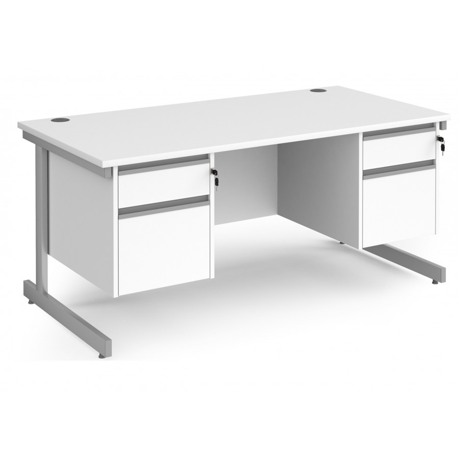 Harlow Straight Desk with 2 x Two Drawer Pedestals